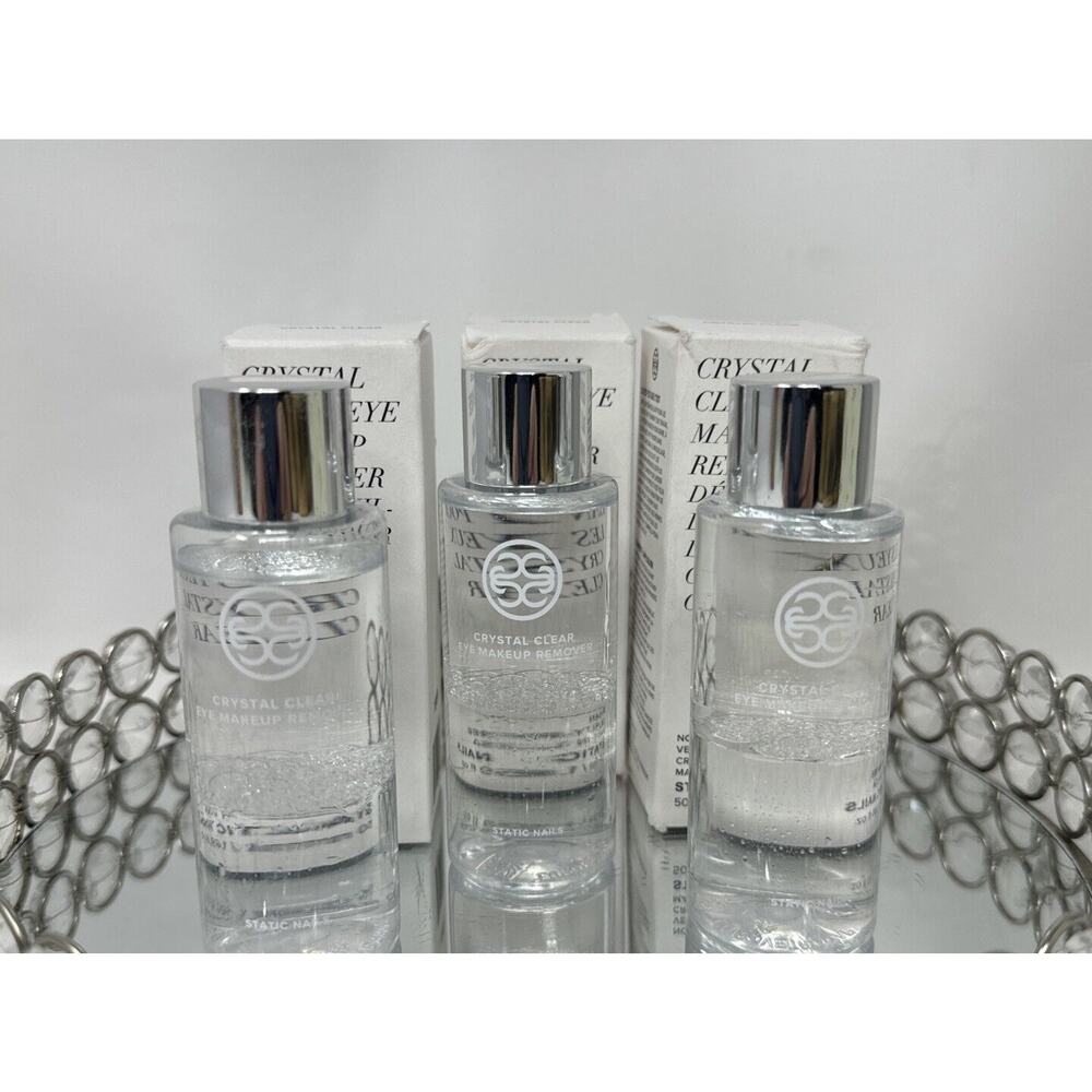 Bundle of 3 ~Crystal Clear Eye Makeup Remover ~NIB~Static Nails~50 ml/1.69 fl oz
